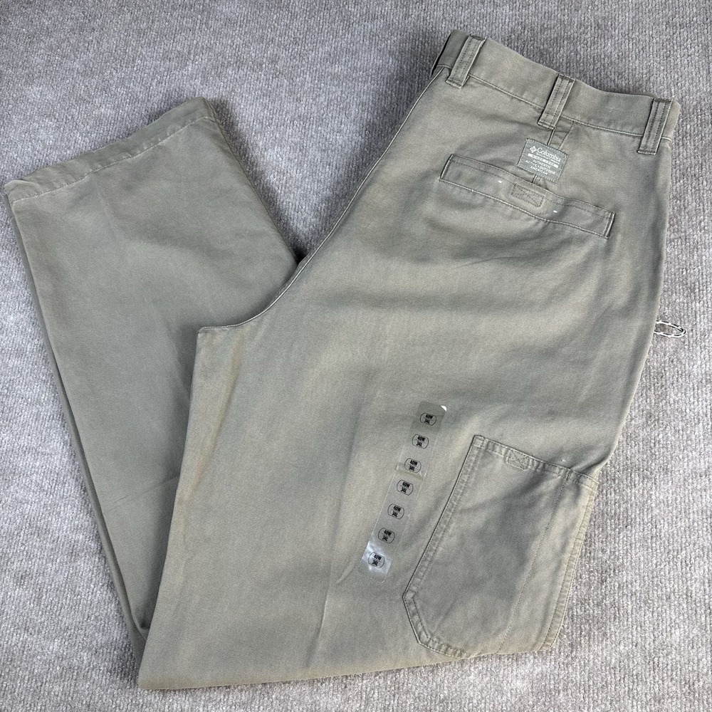 Columbia Gert Boyle Mens Pants 40x34 Khaki Chino Granite Cloth NWT Cotton